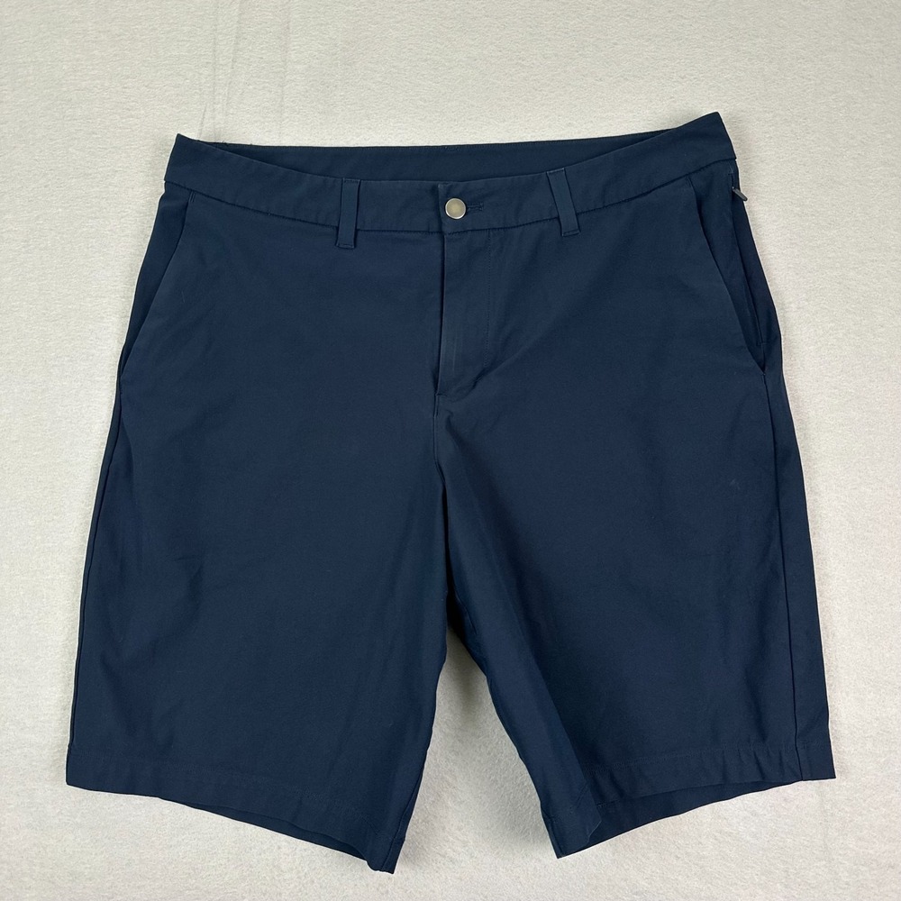 Lululemon Commission Short Mens 34 Navy Relaxed‎ Warpstreme 11" Inseam Outdoors
